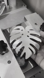 Monstera leaf stainless steel wall accesorie reflection